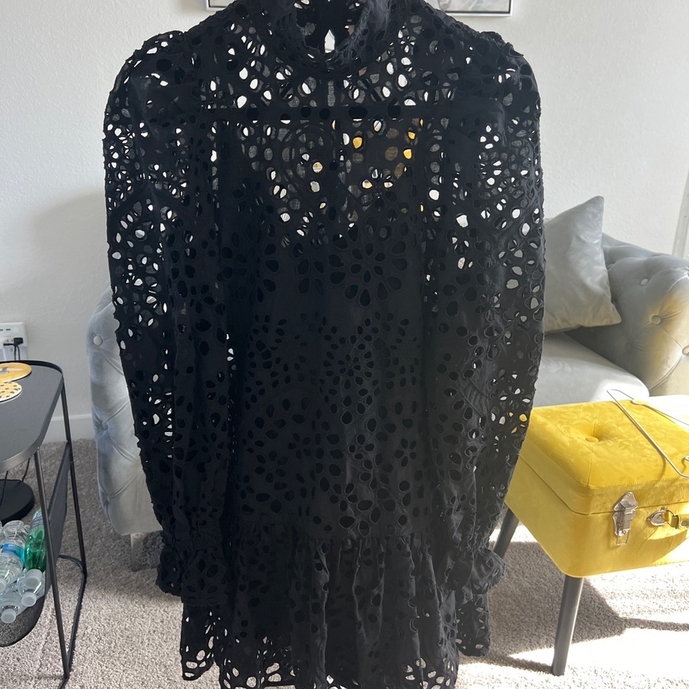 Black lace dress H&m premium XS 100% cotton